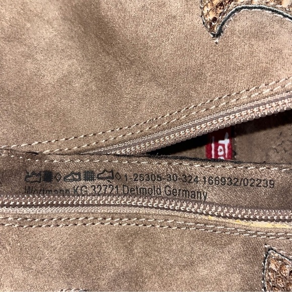 Tamaris sz 40 US 9.5-10 tan snakeprint faux leather heeled booties - Picture 10 of 12